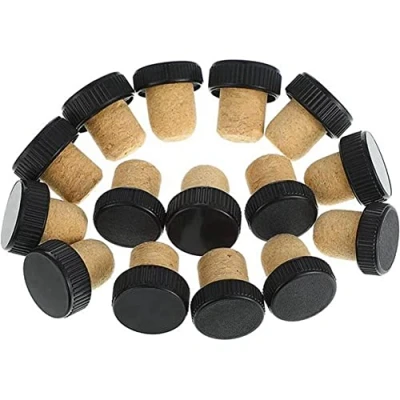 Image of Anlayliay 50Pcs Cork Plugs Stoppers Tasting Corks T Shape Wine with Plastic Top Wooden Bottle Stopper