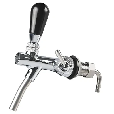 Image of Draft Beer Adjustable Faucet PERA Brand Include Faucet, Flow Controller, Chrome Plating Shank G5/8 Tap for Home Brew