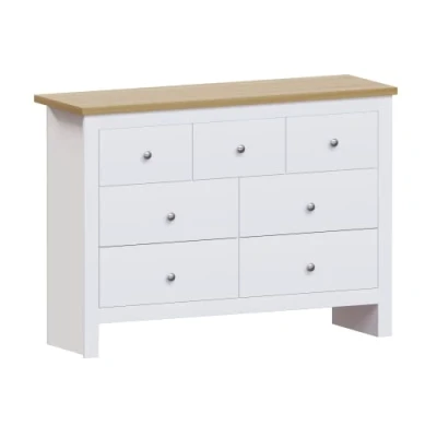 Image of Vida Designs Arlington 4+3 Chest of Drawers Cabinet Storage Modern Bedroom Furniture (White)