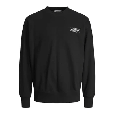 Image of JACK &amp; JONES Men&#039;s Jjeriley Sweat Crew Neck Sn Sweatshirt, black, XS