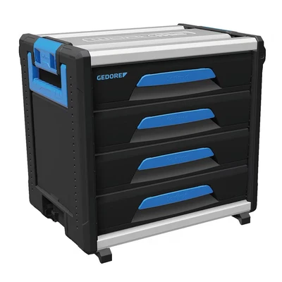 Image of GEDORE WorkMo B2 toolbox, 4 drawers, 1 compartment, Plastic/aluminium, Lockable with accessories, Empty, Tool mobile 1110 WM 24