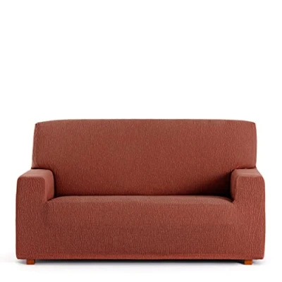 Image of Eysa Llion Sofa Cover, Lycra, Orange 9, 2 Seater