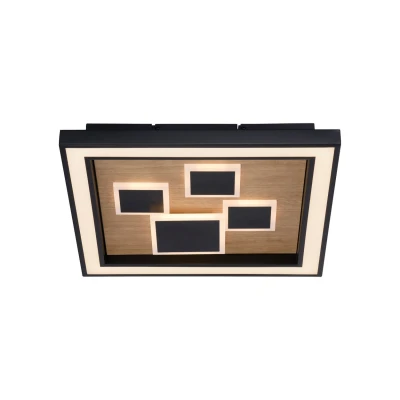Image of Paul Neuhaus LED ceiling lamp Eliza, oiled oak, 48 x cm