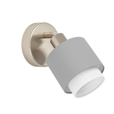 Image of Eglo Indoor Wall Light Bellizzi, lamp with swivelling Spotlight, spot Made of Textile in Silver, Grey and White, Living Room Bedroom Lighting, E14 Socket