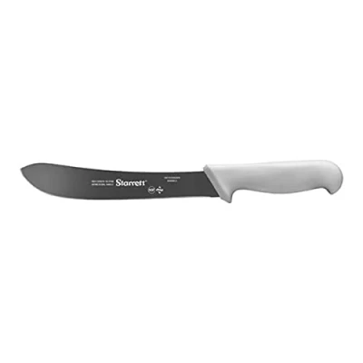 Image of Starrett Professional Stainless Steel Chefs Steak Knives Narrow Curved Profile 8 inch (200mm) White Handle