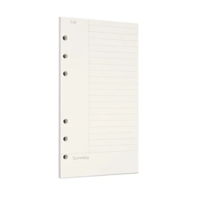 Image of Zelten 1 Pack A6 45 Sheets/90 Pages Connell Loose Leaf Punched Paper Refills for 6 Hole Binder Personal Organizer Diary Notebook Refillable Planner