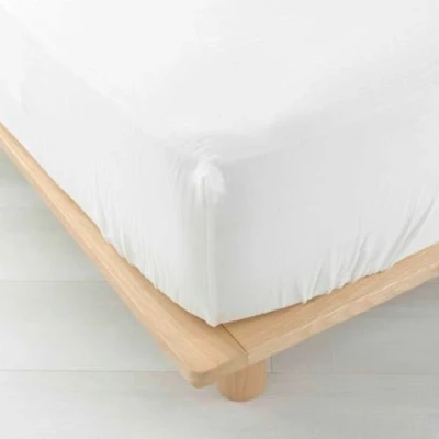 Image of douceur d&#039;intérieur, Fitted Sheet (140 x 190 cm) Angelia White, Cotton Gauze