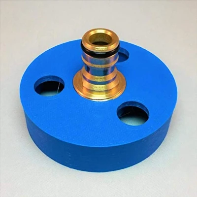 Image of Camper parts Motorhome water filler cap hose connector UPGRADED BRASS NOZZLE quick clean fill your tank/adapter (BLUE)