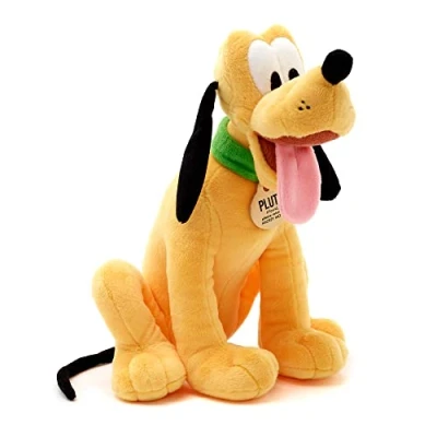 Image of Disney Store Official Pluto Small Soft Toy, 25cm/9, Iconic Cuddly Toy Character, Features a Characterful Expression and Collar with Wording, Suitable for All Ages