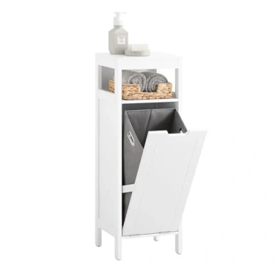 Image of SoBuy BZR122 W, Bathroom Laundry Cabinet Storage with Basket, W30 x D30 H90cm