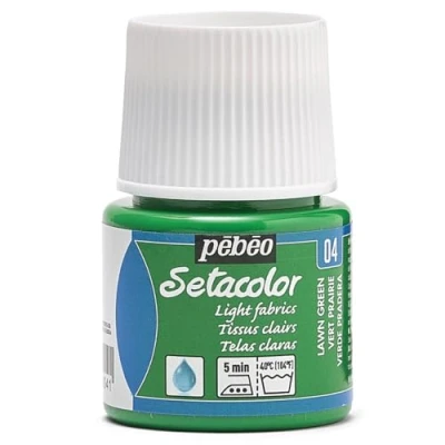 Image of Pebeo Setacolor Light Fabric Paint 45 Milliliter Bottle, Lawn Green, 329 004
