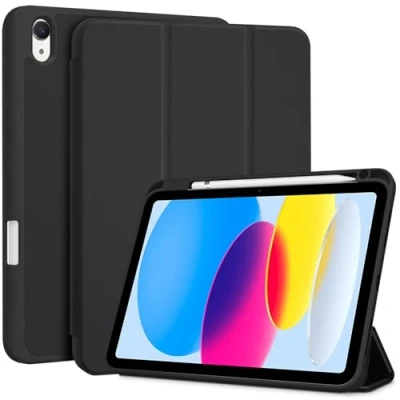 Image of ProCase for iPad 10th Generation Case with Pencil Holder, Gen (2022 Model) 10.9 Inch 10 Case, Cases Cover Pen Holder Black