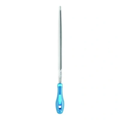 Image of PFERD 11275157 Triangular Saw File Narrow 150 mm Tapered 2 on Three Sides and Edges Includes Ergonomic Handle Universal for Sharpening