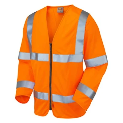 Image of Leo Workwear Merton ISO 20471 CL 3 Lfs Sleeved ZIP Waistcoat (En 14116) Hi vis OrangeXXL