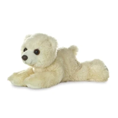 Image of Aurora, 13294, Mini Flopsie Polar Bear, 8In, Soft Toy, Beige