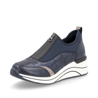 Image of Remonte Women&#039;s Low Top Trainers D0T08, Shoes, Loose Insole, Blue Combi 12, 9 UK