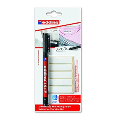 Image of edding 141 1 01 Fabric Marker Labels and Permanent Pen 141F (Pack of 25)