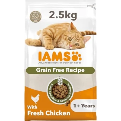 Image of IAMS Grain Free Adult Complete Dry Cat Food Chicken 2.5kg Supports Strong Immune System