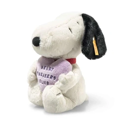 Image of Steiff Snoopy Heartbreakers Club Cuddly Toy, Cute Stuffed Boys, Girls &amp; Babies from 0 Months, Soft Friends, Plush Toy 22 cm, White, 024450