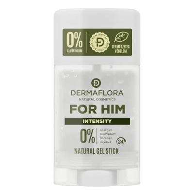 Image of Dermaflora For Him Intensity Gel Stick Deodorant 50ml 0% Aluminium, Paraben Free, Natural Odour Protection with Aloe Vera and Juniper Extract