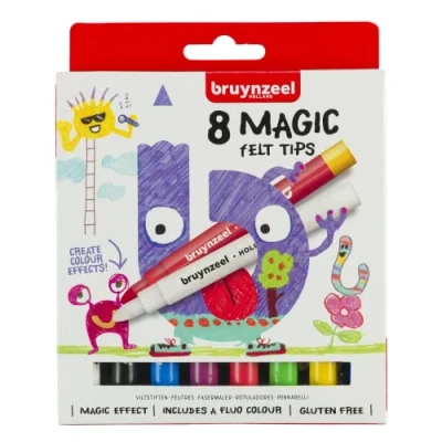 Image of Bruynzeel Magic Felt Tip Colour Pens 8 Piece Set