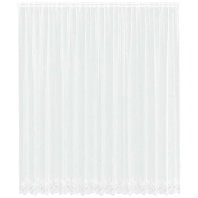 Image of Lace Curtain with Curtains Floral White 400 x 260 cm Polyester Vidaxl