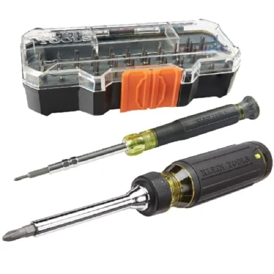 Image of Klein Tools 80066 Precision Driver Kit with Multi Bit Screwdriver and All in One Repair Tool 39 Bits for Apple Products, 2 Piece