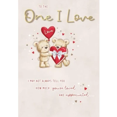 Image of Piccadilly Greetings Cute Valentines Day Card, to the One I Love 9 x 6 inches