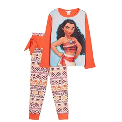 Image of Disney Girls Moana Dress Up Pyjamas for Kids Full Length Novelty Pjs Nightwear 2 3 Years Multi