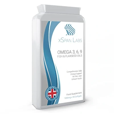 Image of Omega Balanced 3, 6 &amp; 9 Fish Flaxseed Oil 1000mg, 90 Capsules High Strength EPA, DHA, ALA LA Formula with Added Vitamin E in Easy to Swallow softgel