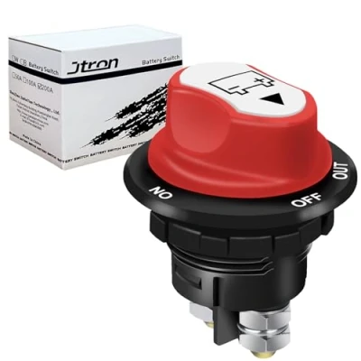 Image of Jtron Battery Isolator Switch 12v 100A Car Mini 32v Max ON OFF OUT Master Disconnect for Boat Motorcycle (100A)