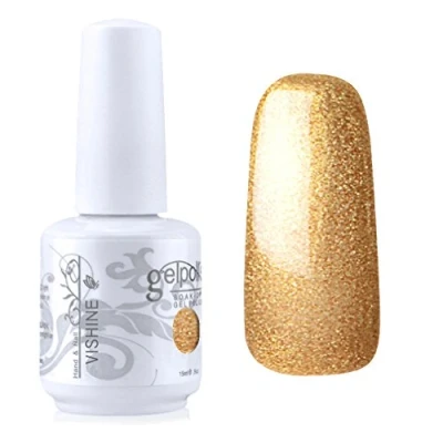 Image of Vishine Gelpolish Manicure Salon UV LED Soak Off Gel Nail Polish Varnish Color Gold(1347)