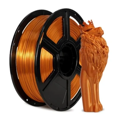 Image of FLASHFORGE 3D Printer Filament, Silk Filament 1.75mm, 1KG Spool (2.2lbs), Dimensional Accuracy +/ 0.02mm for FDM Printers, Texture &amp; Ultra High Glossiness (Copper)