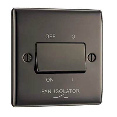 Image of BG Electrical NBN15 Black Nickel TP Fan Isolator Switch