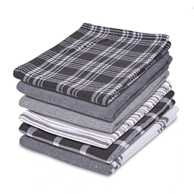 Image of Pagnanno Hotel Quality Kitchen tea Towels &amp; Waffle Weave towel Professional Cotton 45 x 70 cm Absorbent Fast Drying Dish Towels, and Bar (Pack of 6 (45x70cm), Unique Design)