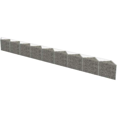 Image of vidaXL Gabion Wall Galvanised Steel 630x30x50 cm