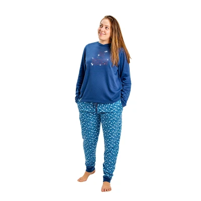 Image of Munich Womens Long Sleeve Winter Pajamas MUDP0200 Blue Size Medium