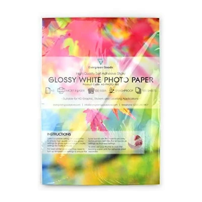 Image of Sheets A3 White Premium Glossy Self Adhesive/Sticky Back Label HQ Resolution Printing Paper Sheet (100)