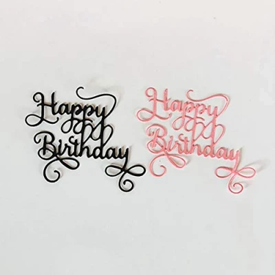 Image of Happy Birthday Metal Cutting Dies DIY Scrapbooking Embossing Album Paper Cards Craft Stencil Gift