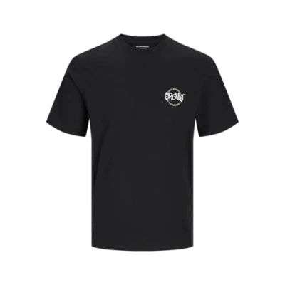 Image of JACK &amp; JONES Men&#039;s Jorbushwick Circle Tee SS Crew Neck T Shirt, Black, S