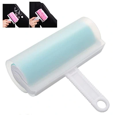 Image of Washable Reusable Gel Lint Roller,Portable Remover with Cover,Removes Pet Hair, Lint, Crumbs, Dust, Fuzz on Clothes, Furniture, Car Seats (Large, Blue)