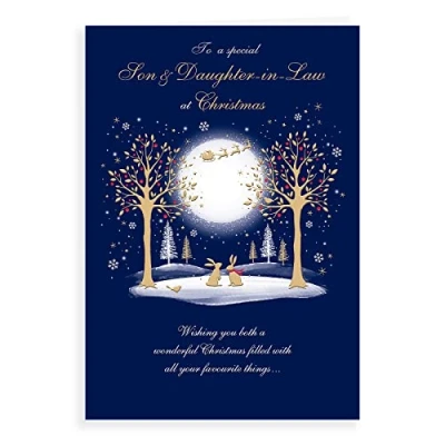 Image of Piccadilly Greetings Regal Publishing Christmas Card Son &amp; Daughter in Law 9 x 6 inches, C85583