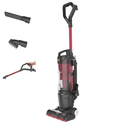 Image of Hoover Upright Vacuum Cleaner 300, HEPA filter, Red &amp; Grey [HU300RHM]