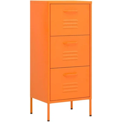 Image of vidaXL Steel Storage Cabinet with Adjustable Shelves and Levelers, Robust Spacious 42.5x35x101.5 cm Orange