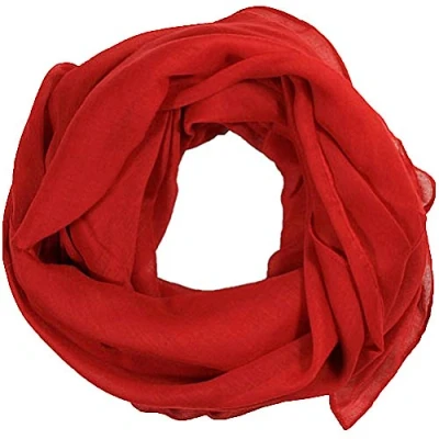 Image of Women scarves plain lightweight all seasons shawl (Red)