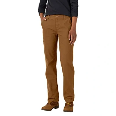 Image of Dickies Women&#039;s Relaxed Straight Carpenter Pant, Rinsed Brown Duck, 14