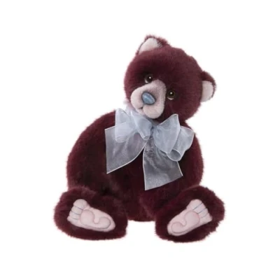 Image of Charlie Bears Rummy Plush Teddy Bear, Burgundy, 43cm, Alpaca Plumo