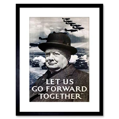 Image of Wee Blue Coo Ad War Churchill Winston Victory Britain WW2 Framed Wall Art Print