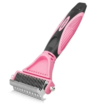 Image of Morpilot Dog Brush Cat Grooming Comb, 23+12 Double Sided Undercoat Rake Dematting Deshedding Tool for Long Hair Pets Slicker Shedding Brushes Efficiently Reduces Loss by up to 90%