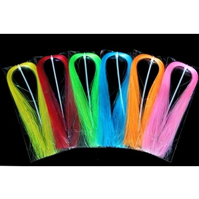 Image of 6 Assorted Colors Flashabou 0.36mm Width Tinsel Flash Crystal Fly Fishing Tying Materials